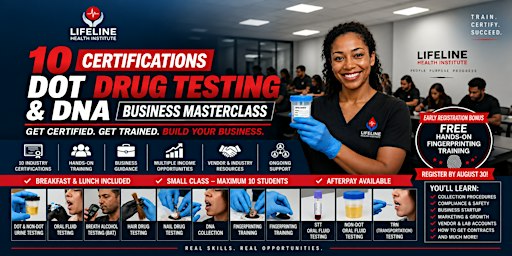 10 -Certification DOT Drug Testing, DNA  & Mobile Business  - DALLAS