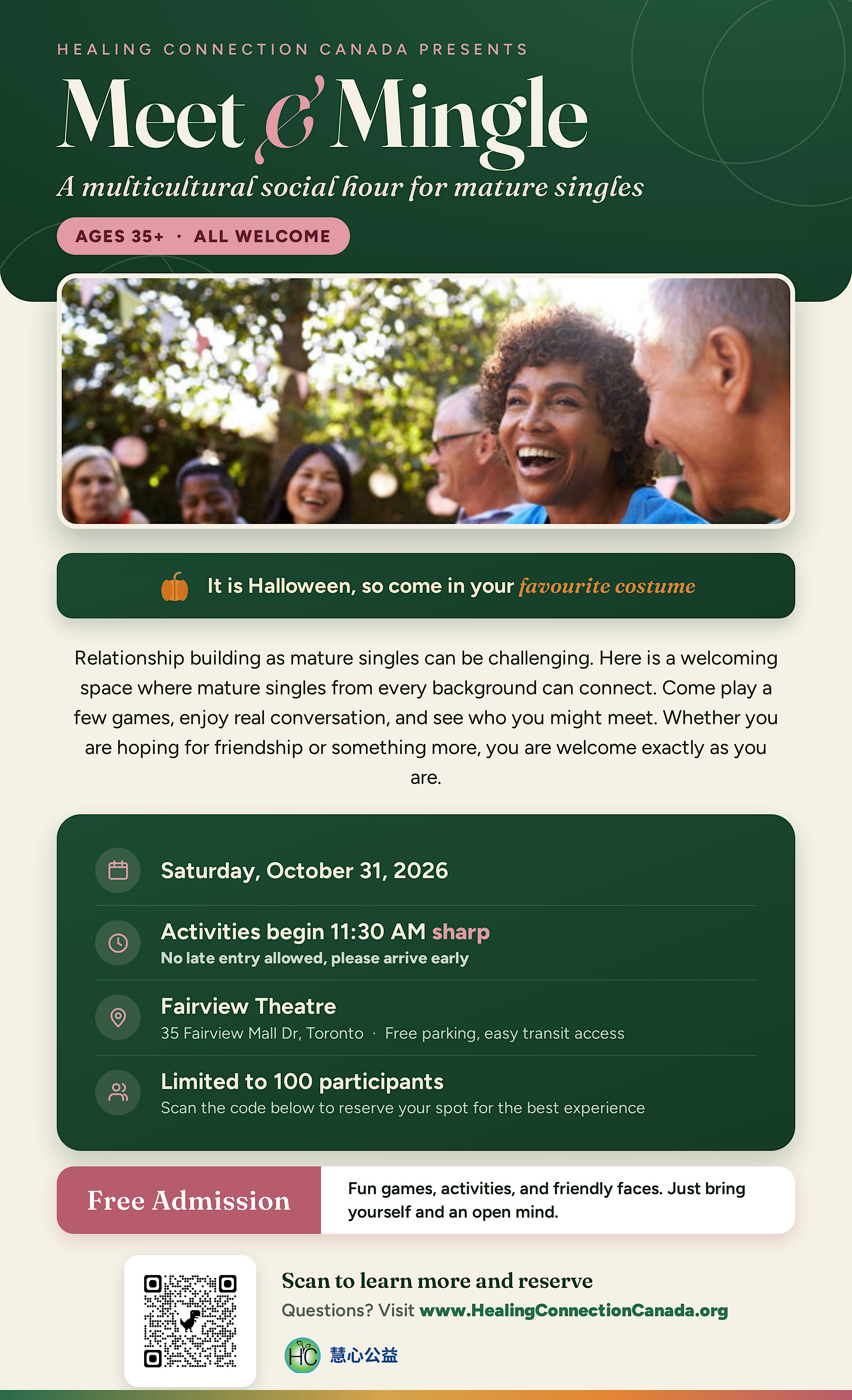 Meet & Mingle- Social hour for Mature Singles
