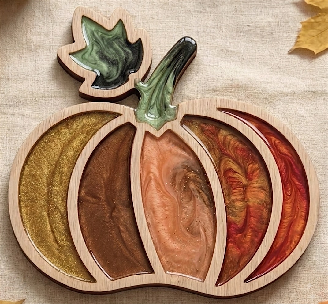 Autumn Glow: Resin & Wood Pumpkin Tray Workshop