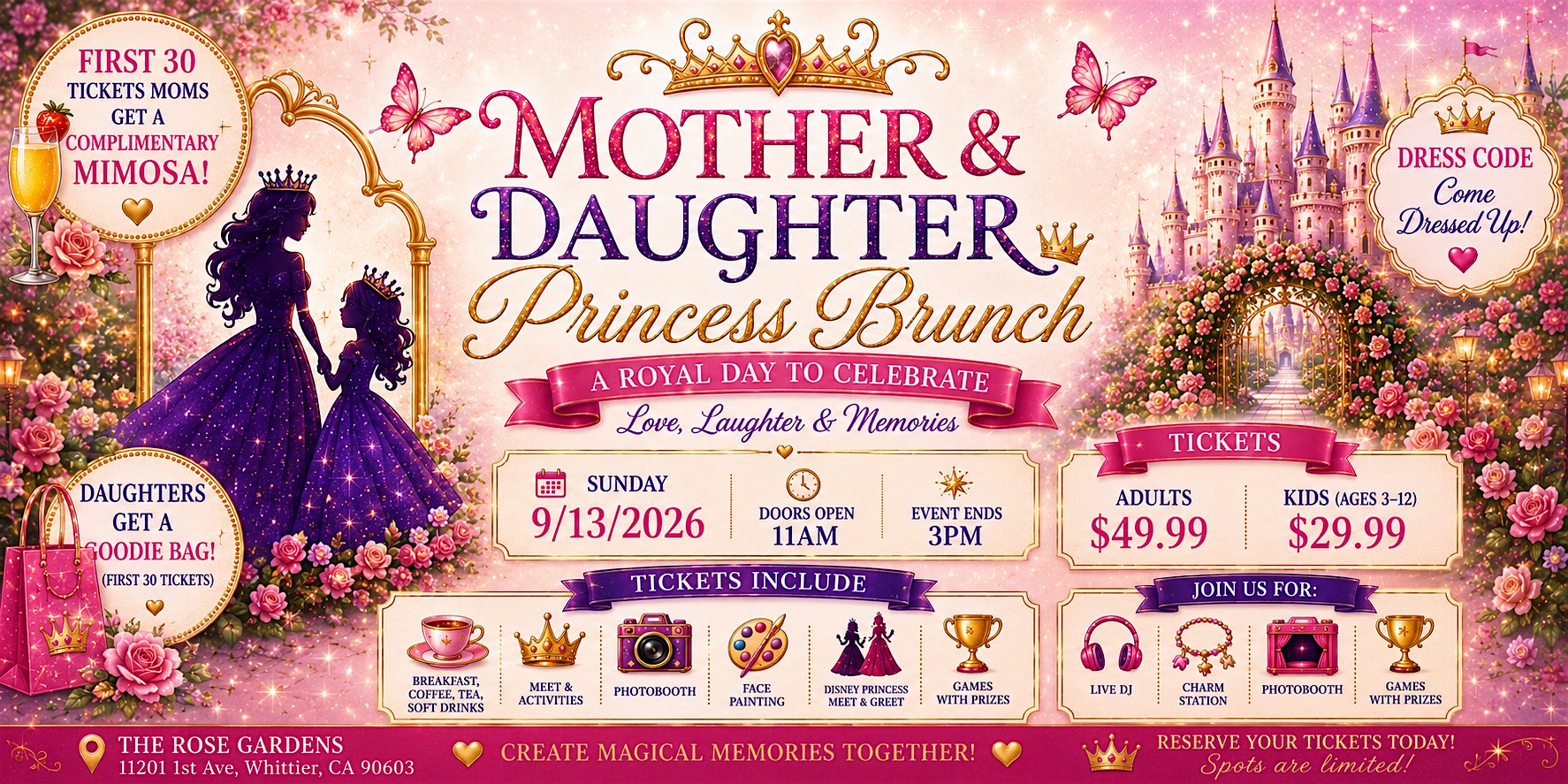 Princess Dreams: Mother & Daughter Brunch Experience at The Rose Gardens