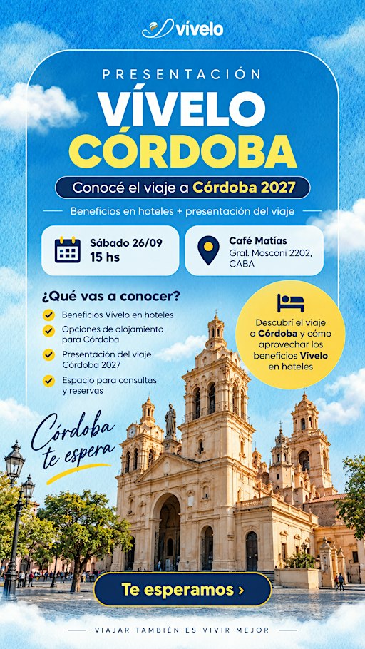 Presentación Vívelo Córdoba 2027 | Beneficios en hoteles + viaje de Semana