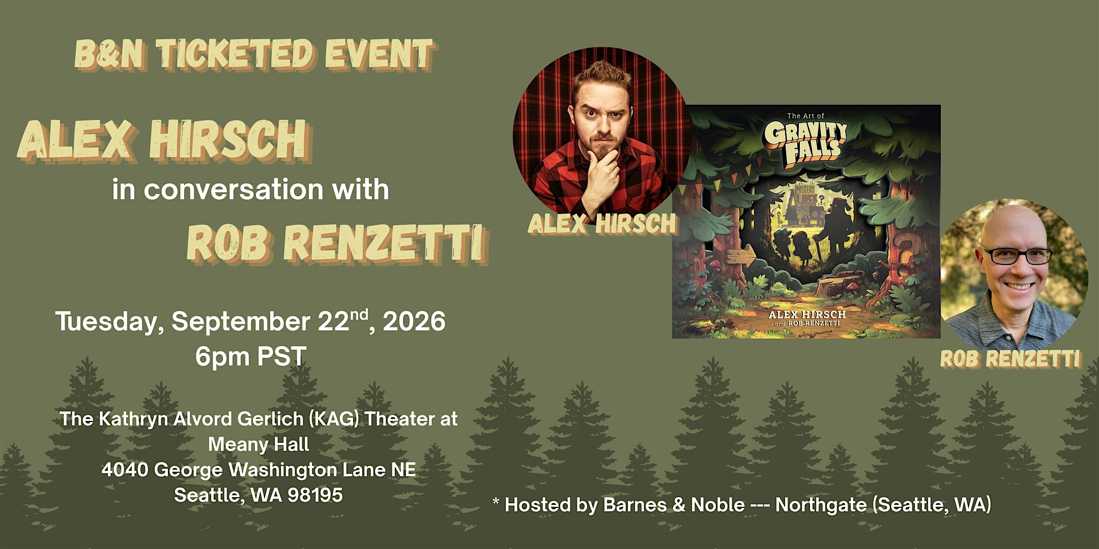 Alex Hirsch & Rob Renzetti talk THE ART OF GRAVITY FALLS-Meany Hall Seattle