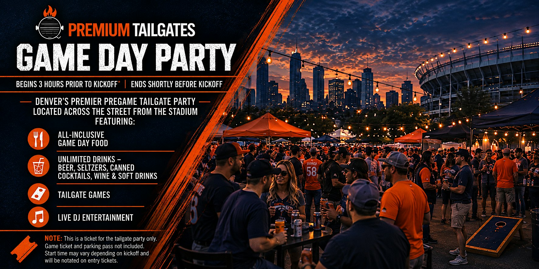 Premium Tailgate Party: Denver Broncos vs. Las Vegas Raiders