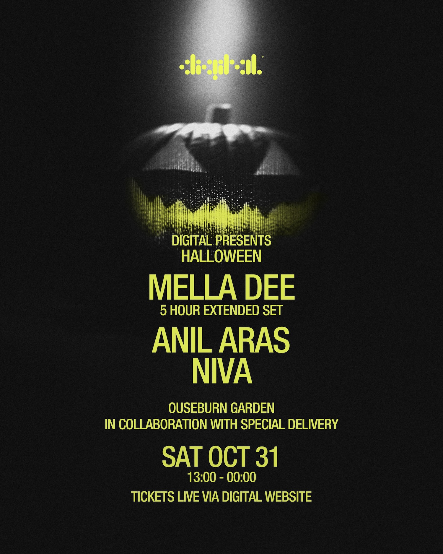 Digital x Special Delivery presents: Halloween - Mella Dee, Anil Aras, Niva