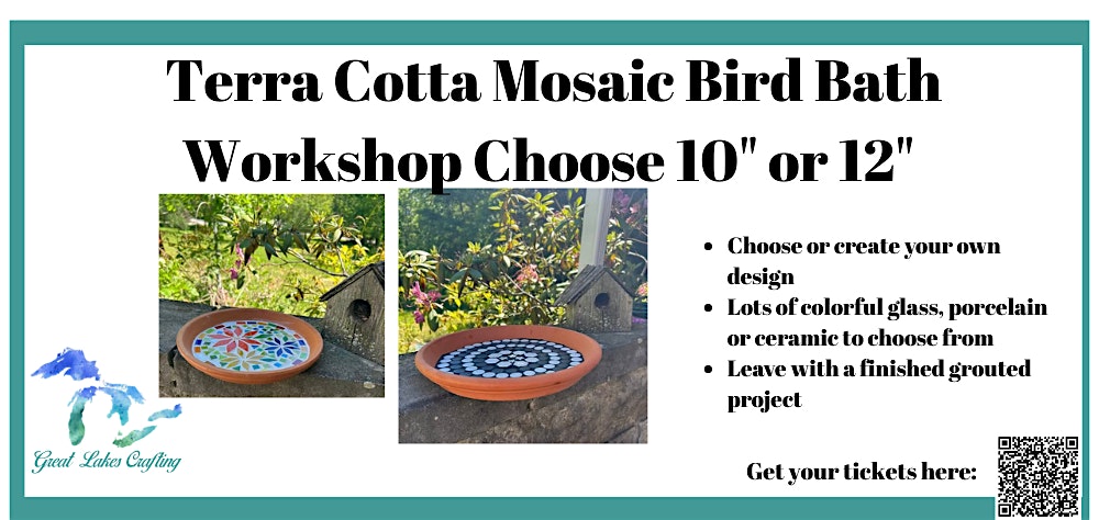 Garden City Mosaic Bird Bath workshop @ The Straight Farmhouse Museum OF