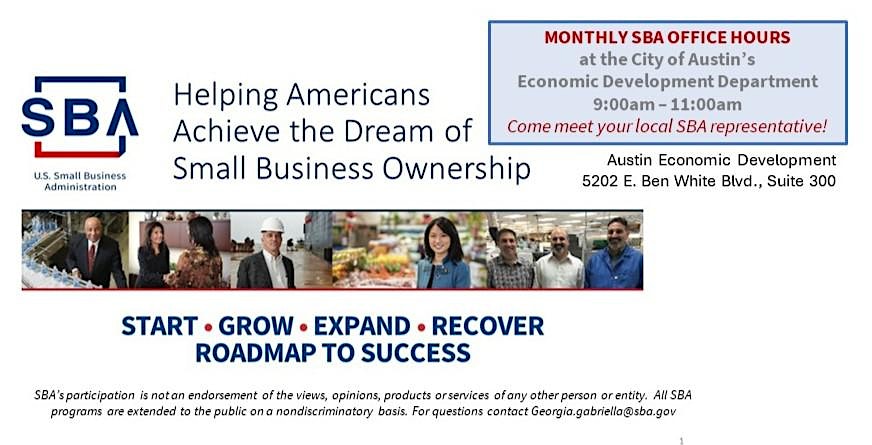 Small Business Administration (SBA) Monthly Office Hours