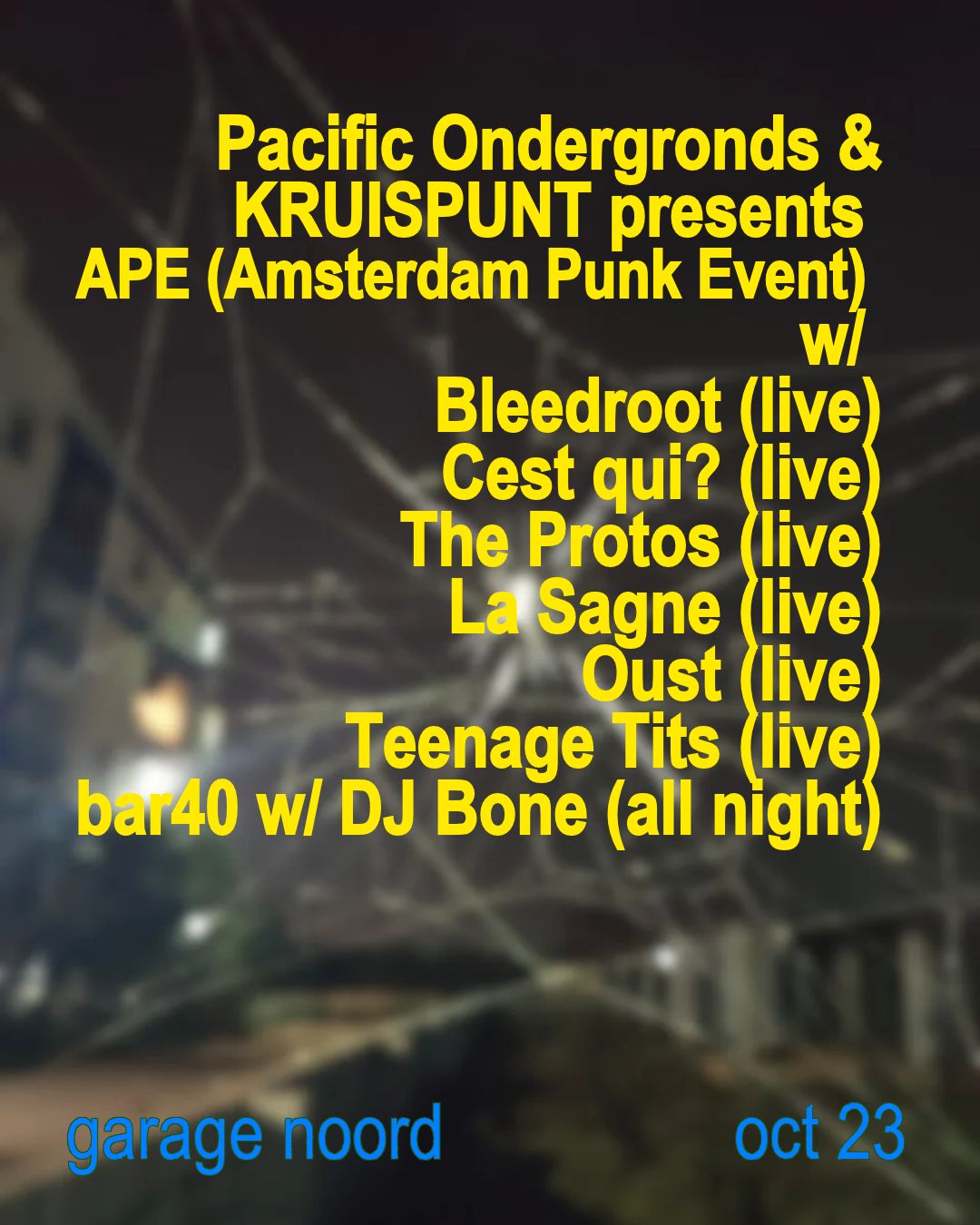 Pacific Ondergronds & KRUISPUNT presents APE (Amsterdam Punk Event)