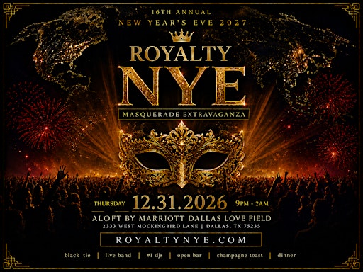 16th Annual New Year's Eve 2026 Champagne Life: ROYALTY MASQUERADE