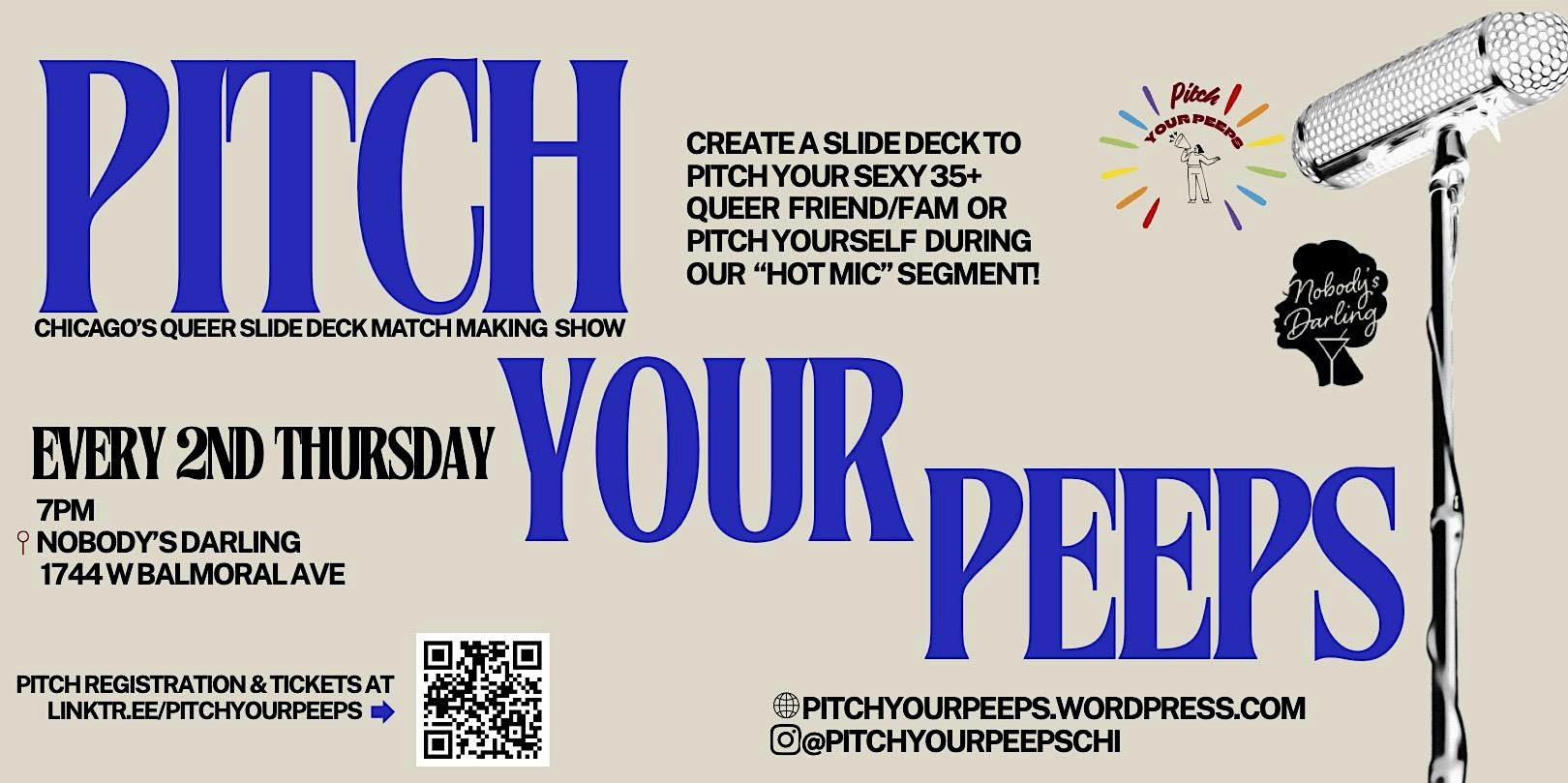 Pitch Your Peeps: QUEER Slide Deck Match Making Events @ Nobody's Darling