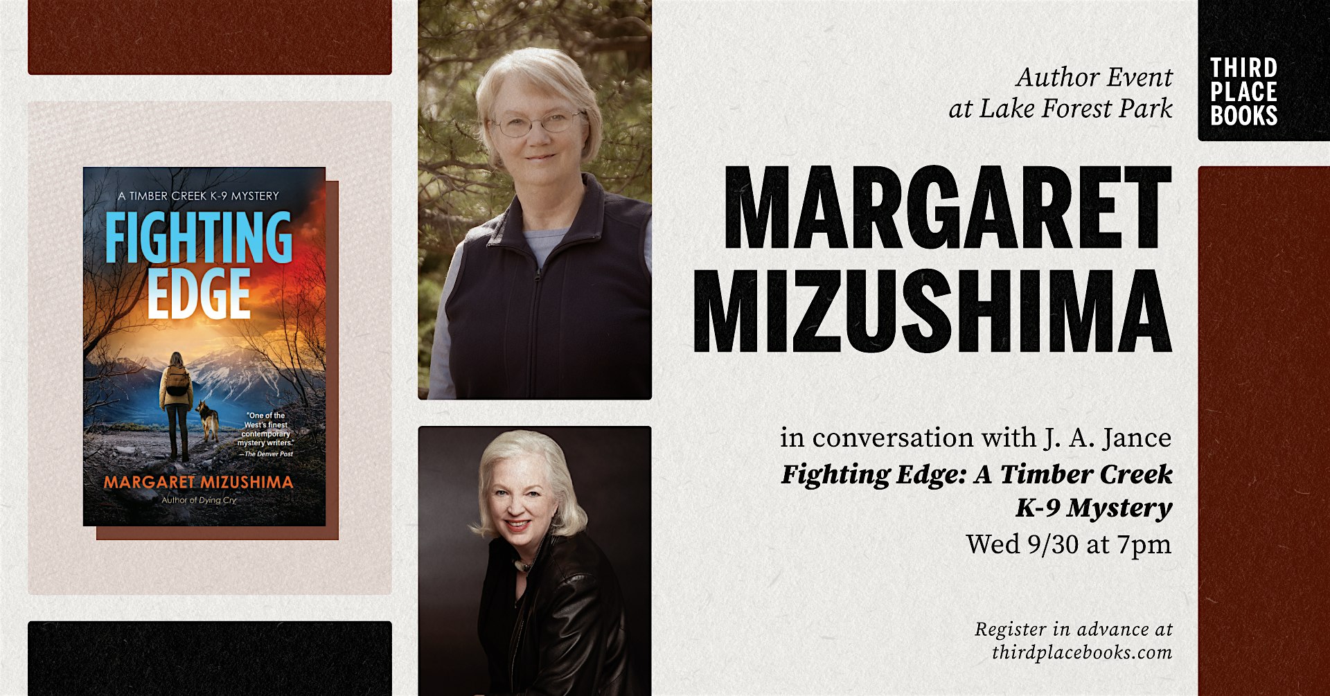 Margaret Mizushima with J. A. Jance — 'Fighting Edge'
