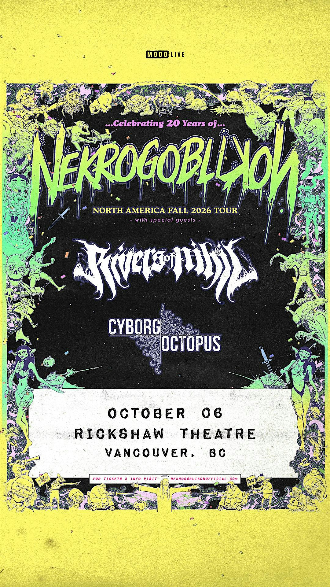 Nekrogoblikon with Rivers of Nihil and Cyborg Octopus
