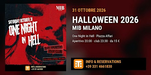 Halloween 2026 al MIB Milano – One Night in Hell