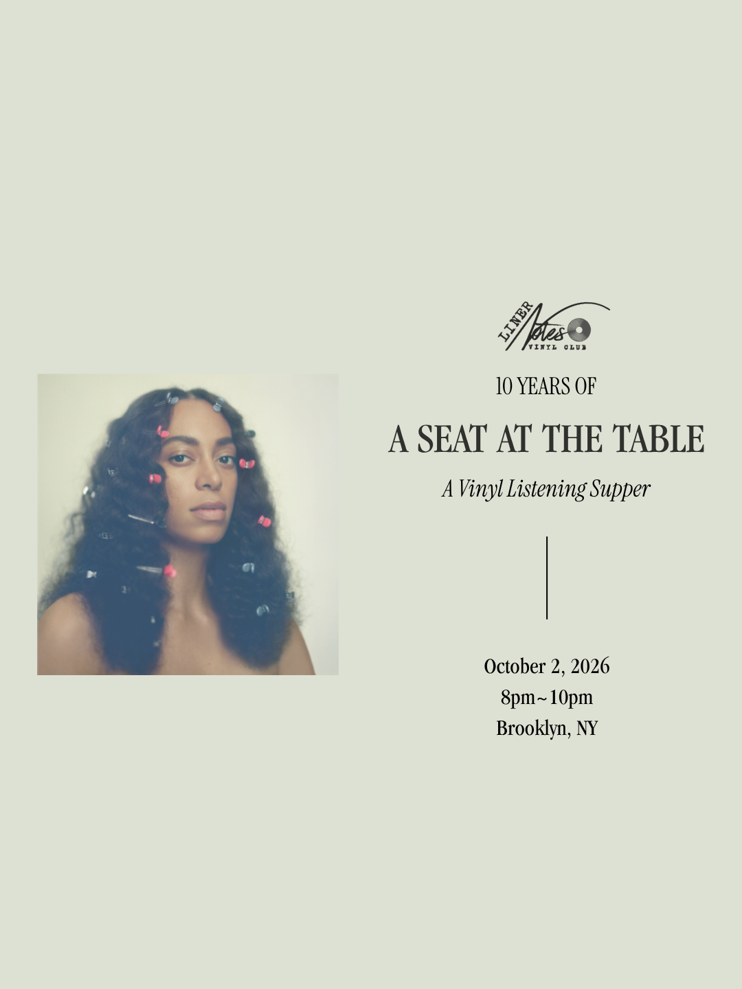 A SEAT AT THE TABLE: 10 Year Anniversary Vinyl Listening Supper