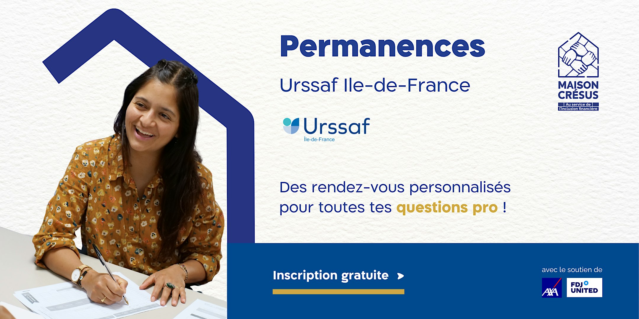 Permanences Urssaf Ile-de-France à la Maison CRÉSUS