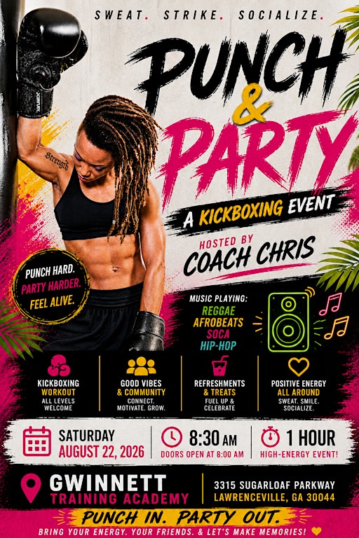 Punch and Party Kickboxing Event Hosted by Coach Chris!