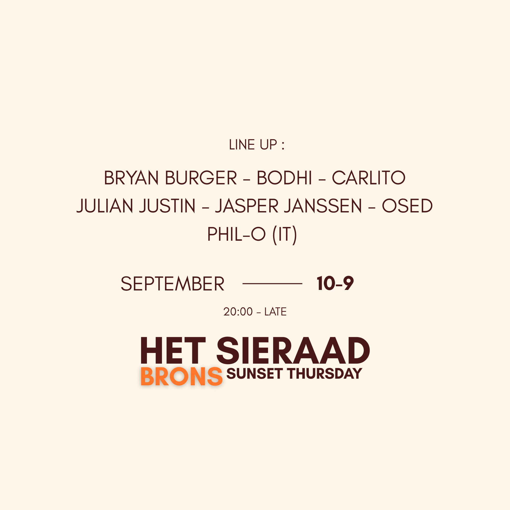 Sunset Thursdays W/ Julian Justin - OSED - Phil-o (IT)