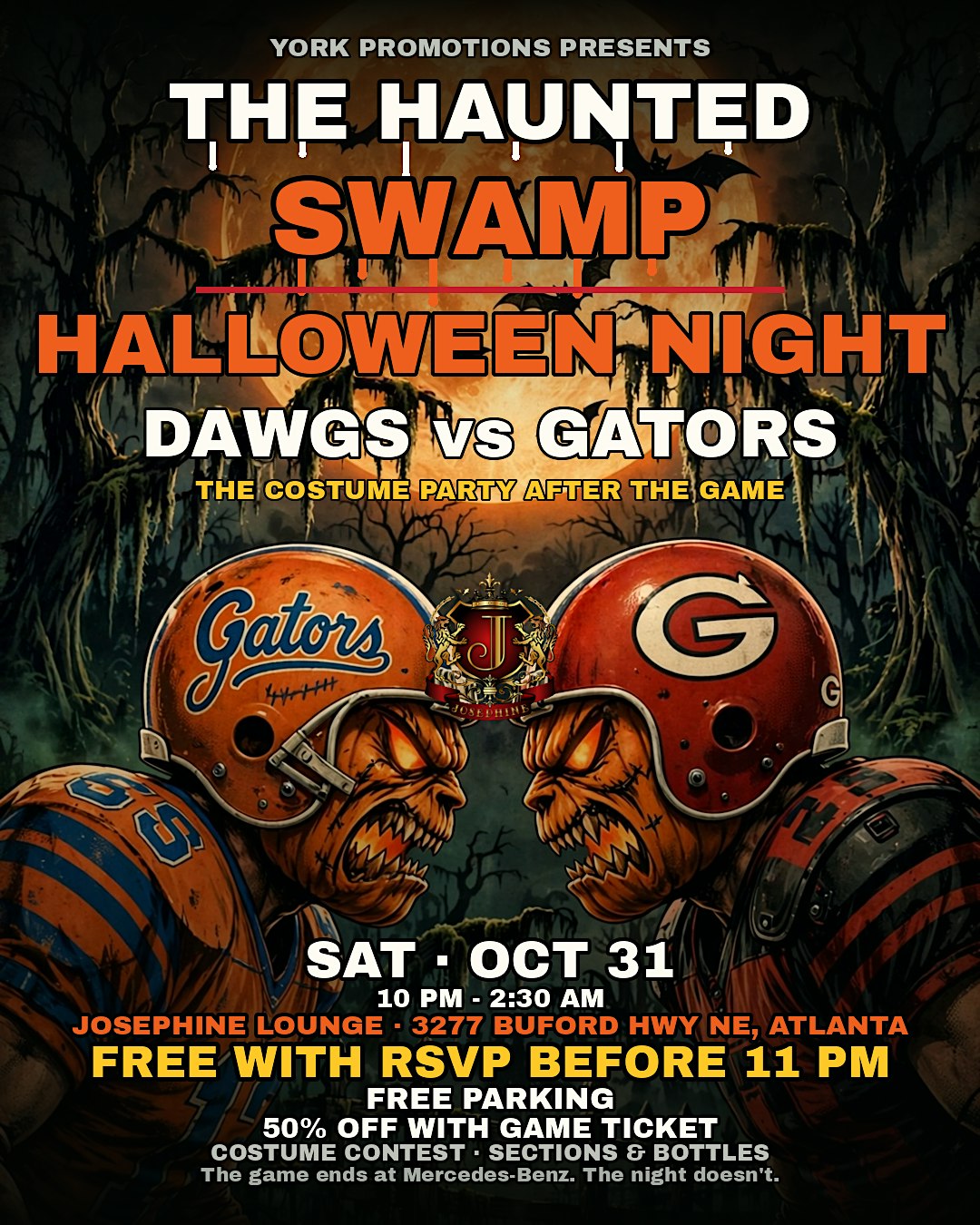 THE HAUNTED SWAMP — Dawgs vs Gators Halloween Costume Party