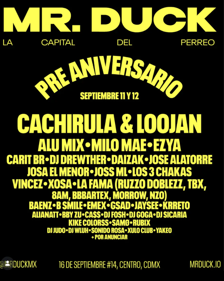 [Pre-Aniversario] Mr.Duck | Sábado 12
