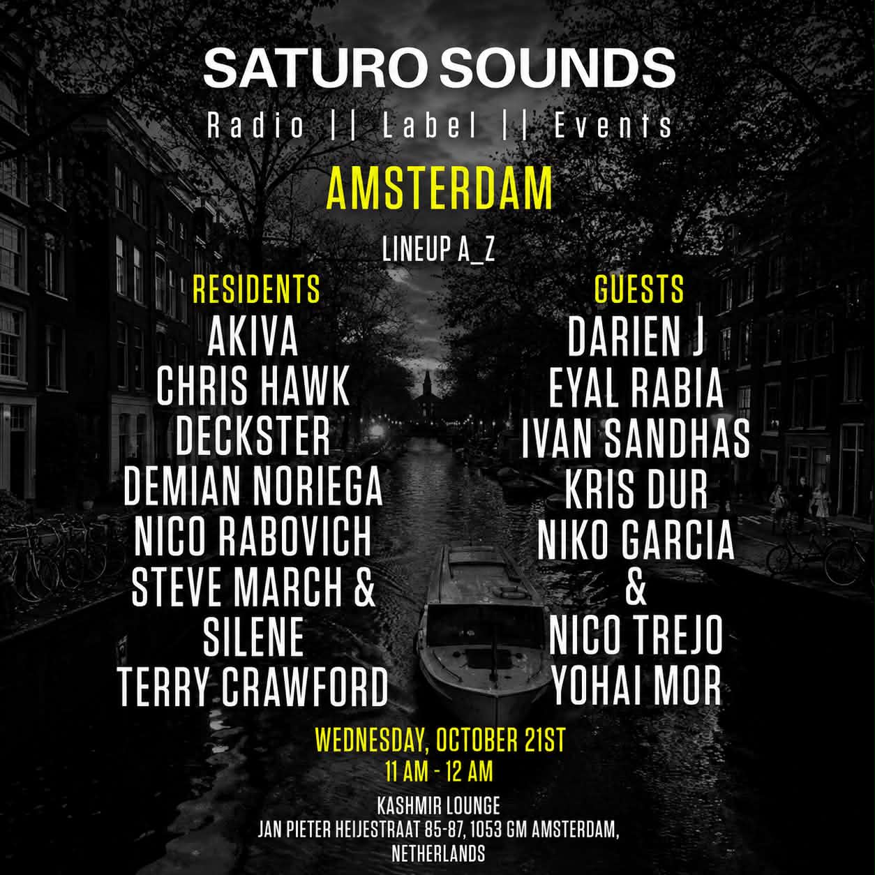Saturo Sounds presents: Amsterdam ADE Pre-Party