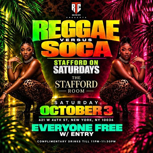 Stafford on Saturdays: Reggae vs Soca (FREE Entry w/ RSVP)