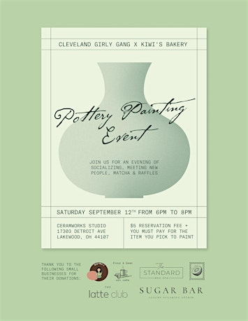 Pottery Painting: Cleveland Girly Gang x Kiwi’s Bakery