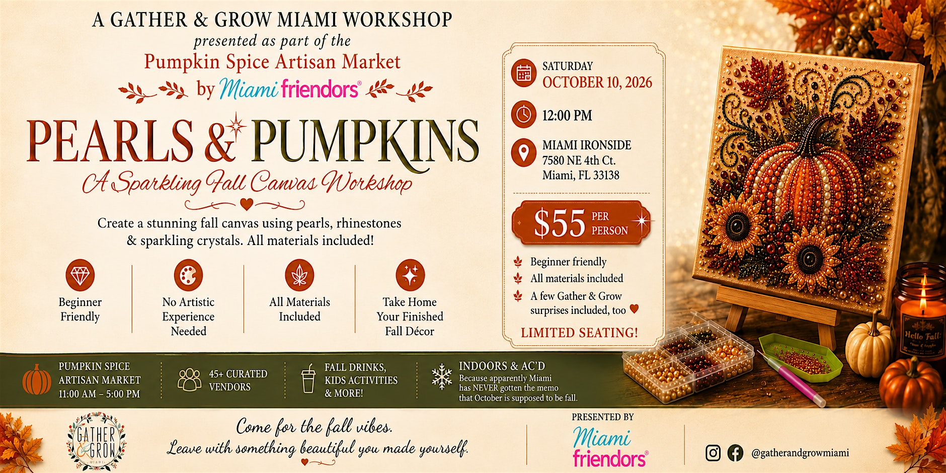 Pearls & Pumpkins: A Sparkling Fall Canvas Worshop