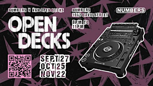 Open decks at Numbers X Van OpenDecks