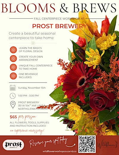 Blooms , Brews & Gratitude - Fall Centerpiece Workshop