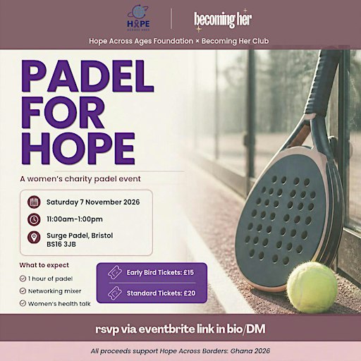 Padel for hope: A Women's Padel & Wellness Social