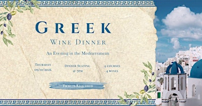 Greek Wine Dinner