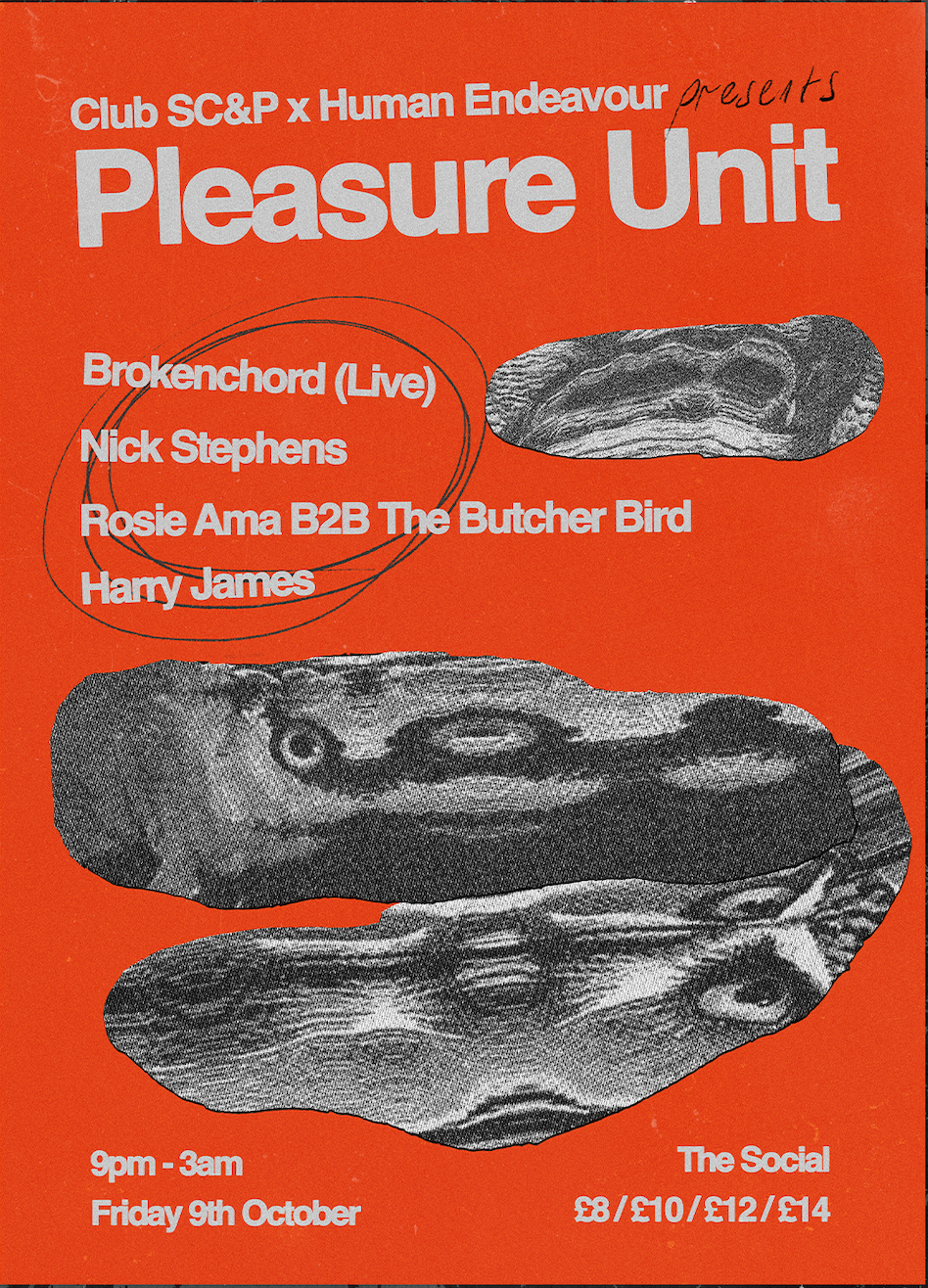 Pleasure Unit: Brokenchord (Live), Rosie Ama b2b the butcher bird, Nick Stephens, Harry James