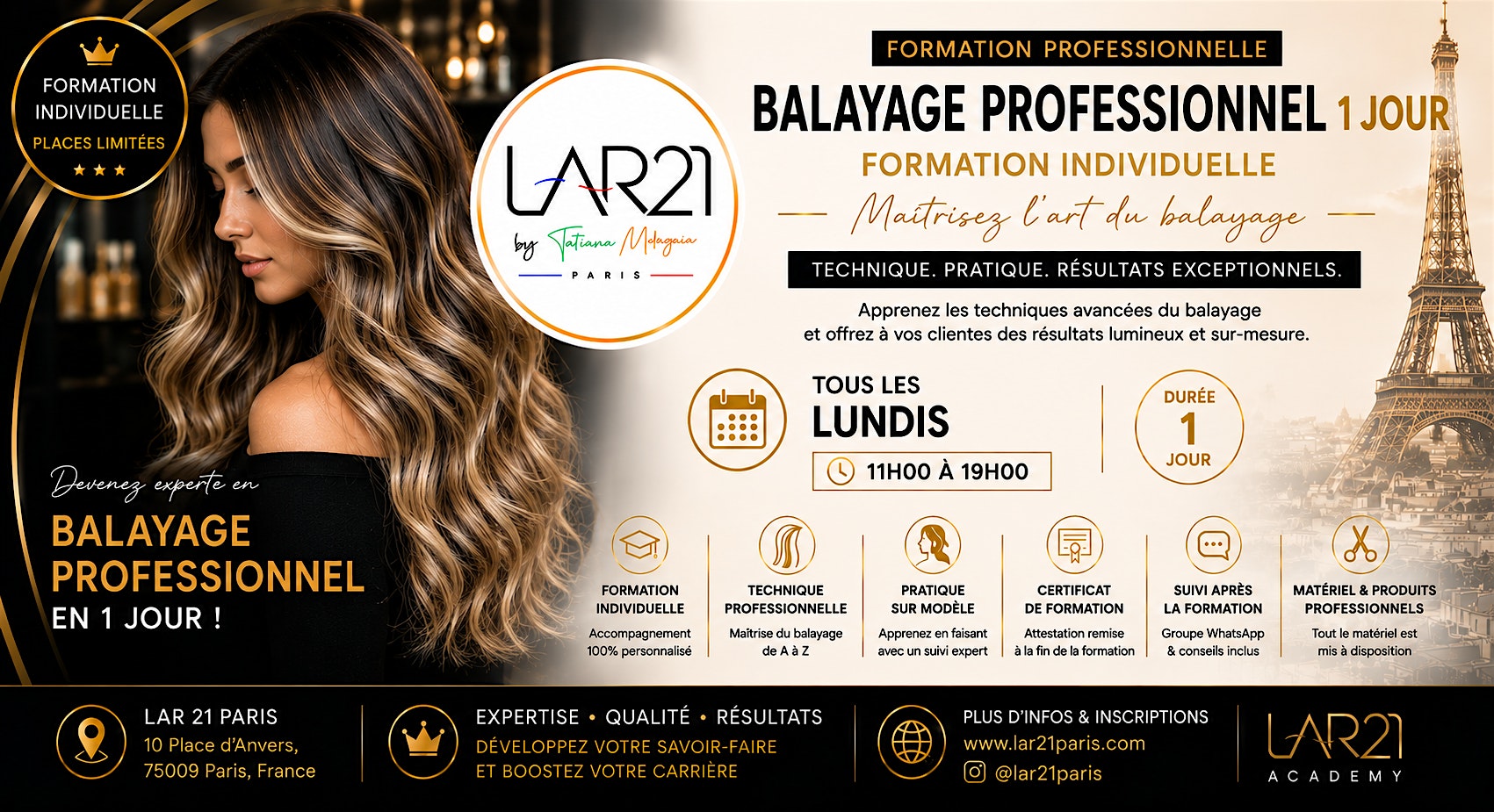 Formation Balayage Professionnel 1  Jour à Paris | LAR 21 Academy