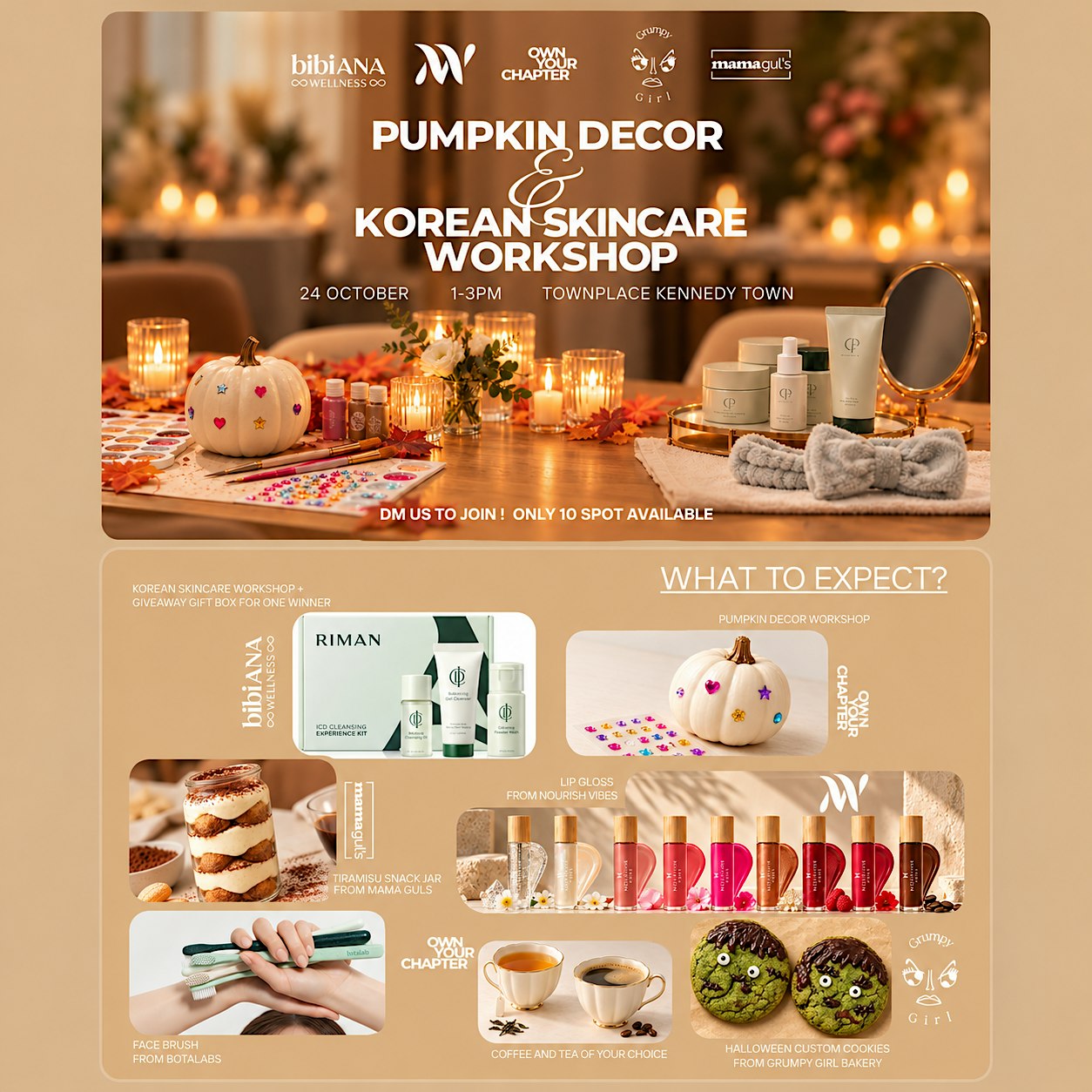 Pumpkin Decor & Korean Skincare Workshop