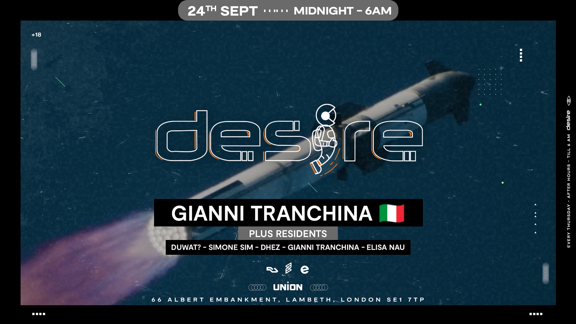 DESIRE - Weekly Thursday After Party - GIANNI TRANCHINA