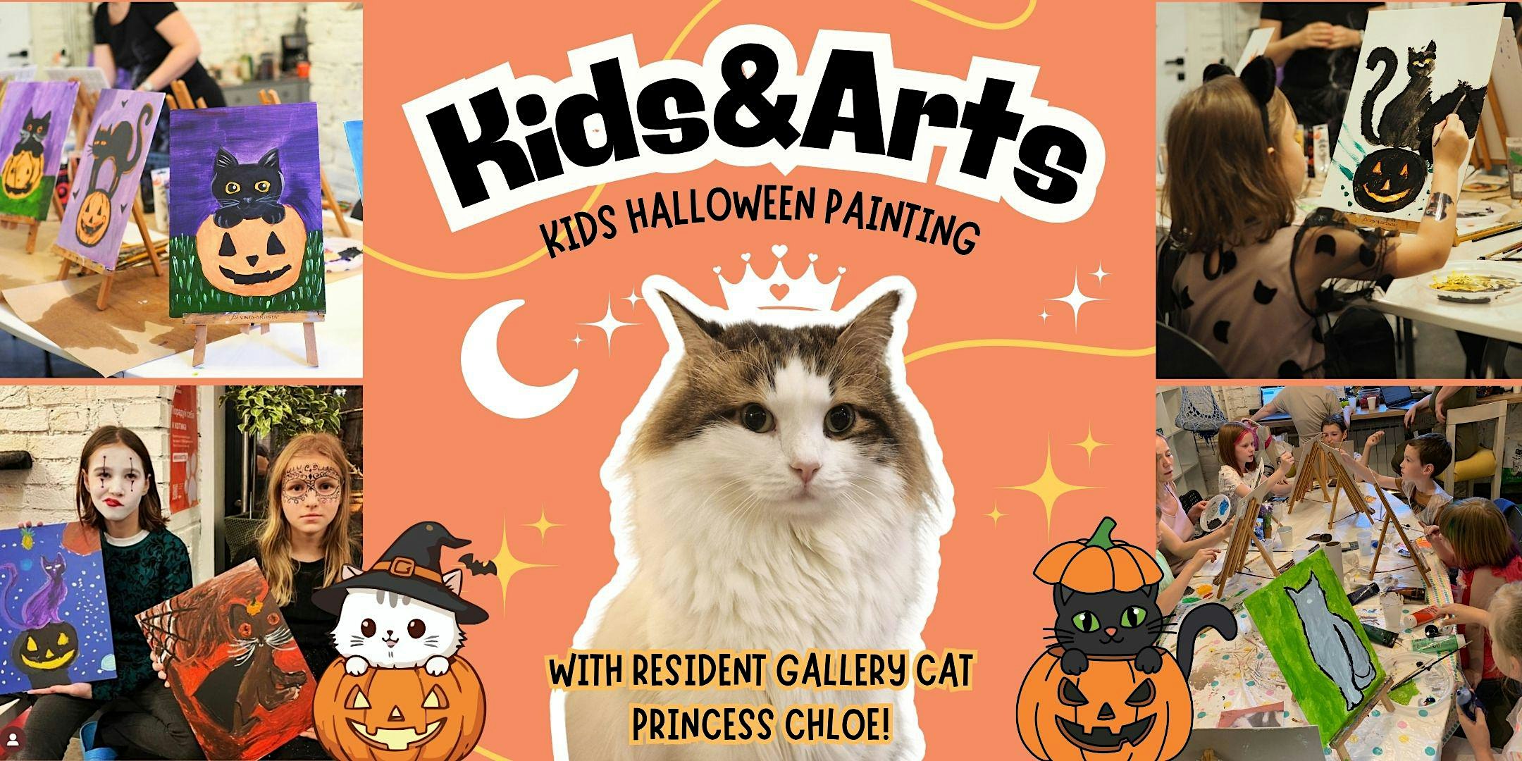 KIDS & ARTS: Halloween Painting - with cat Princess Chloe