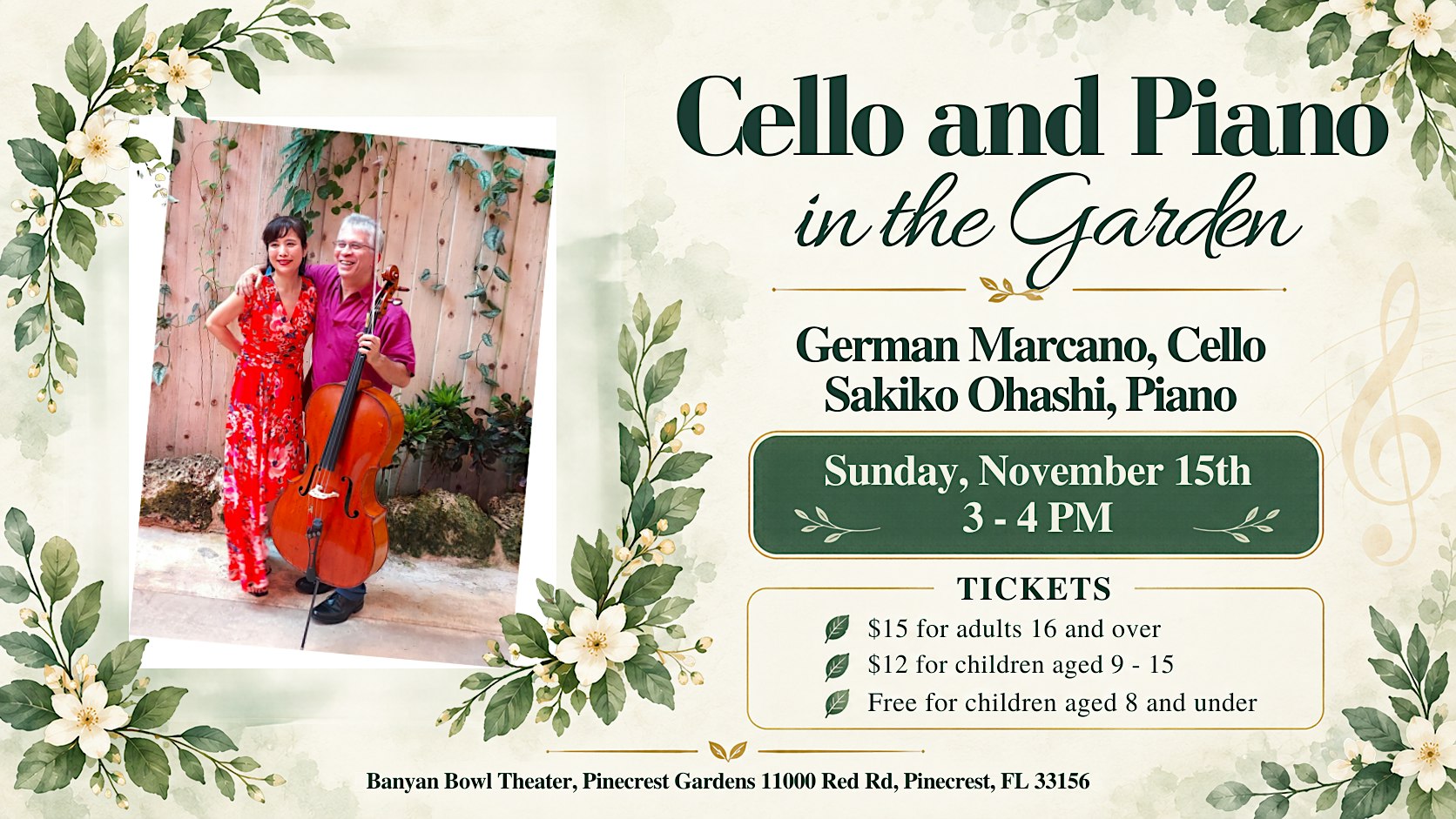 Cello and Piano in the Garden