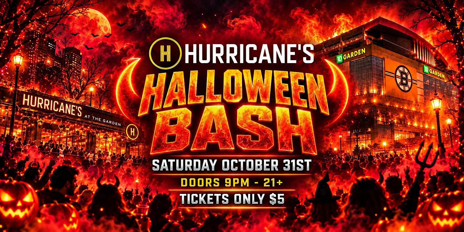 HALLOWEEN BASH at HURRICANE'S - TD Garden Boston - Costume Party