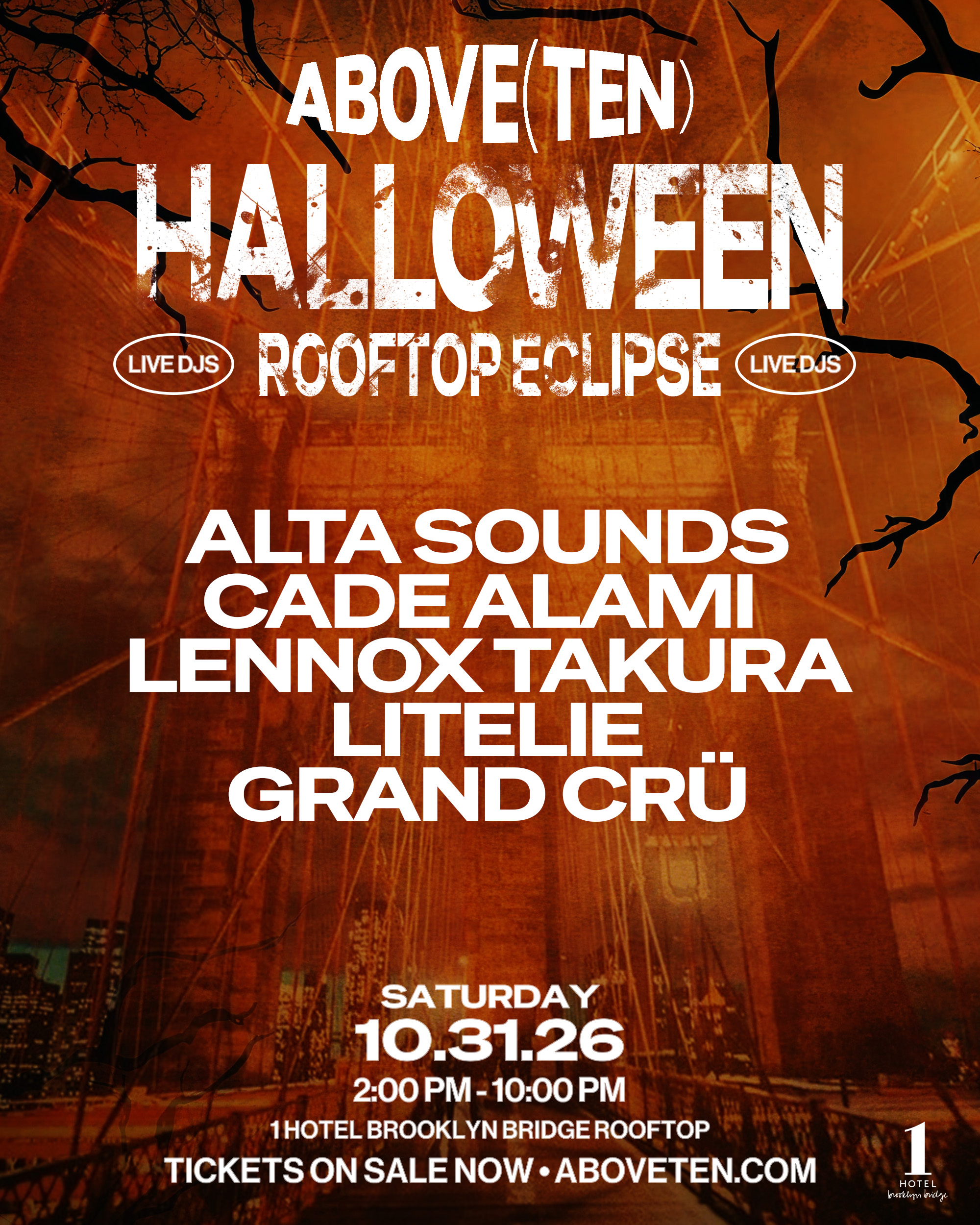 1 HOTEL BROOKLYN BRIDGE HALLOWEEN: Rooftop Eclipse October 31st