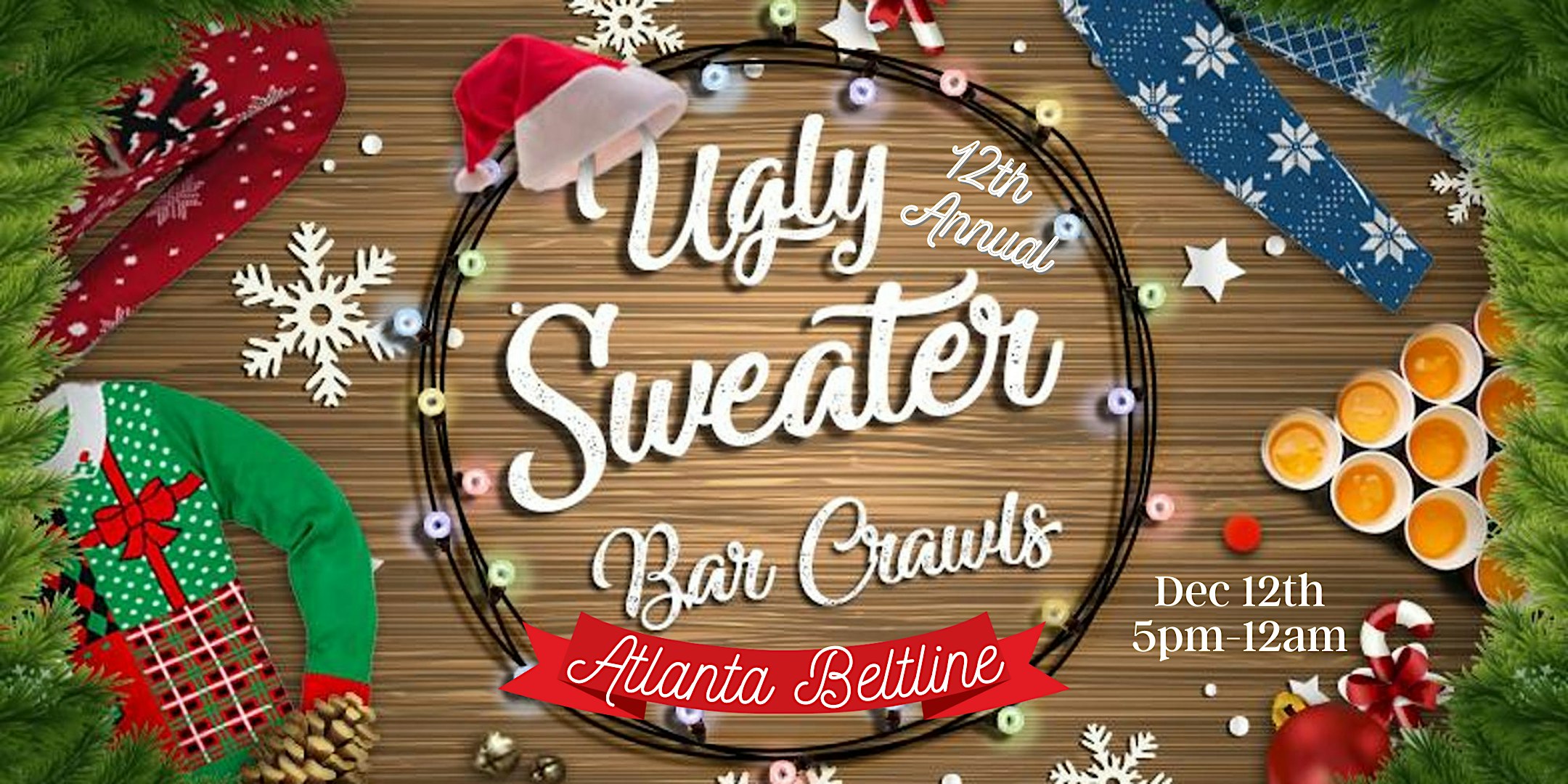 Atlanta Beltline Ugly Sweater Bar Crawl: 12th Annual