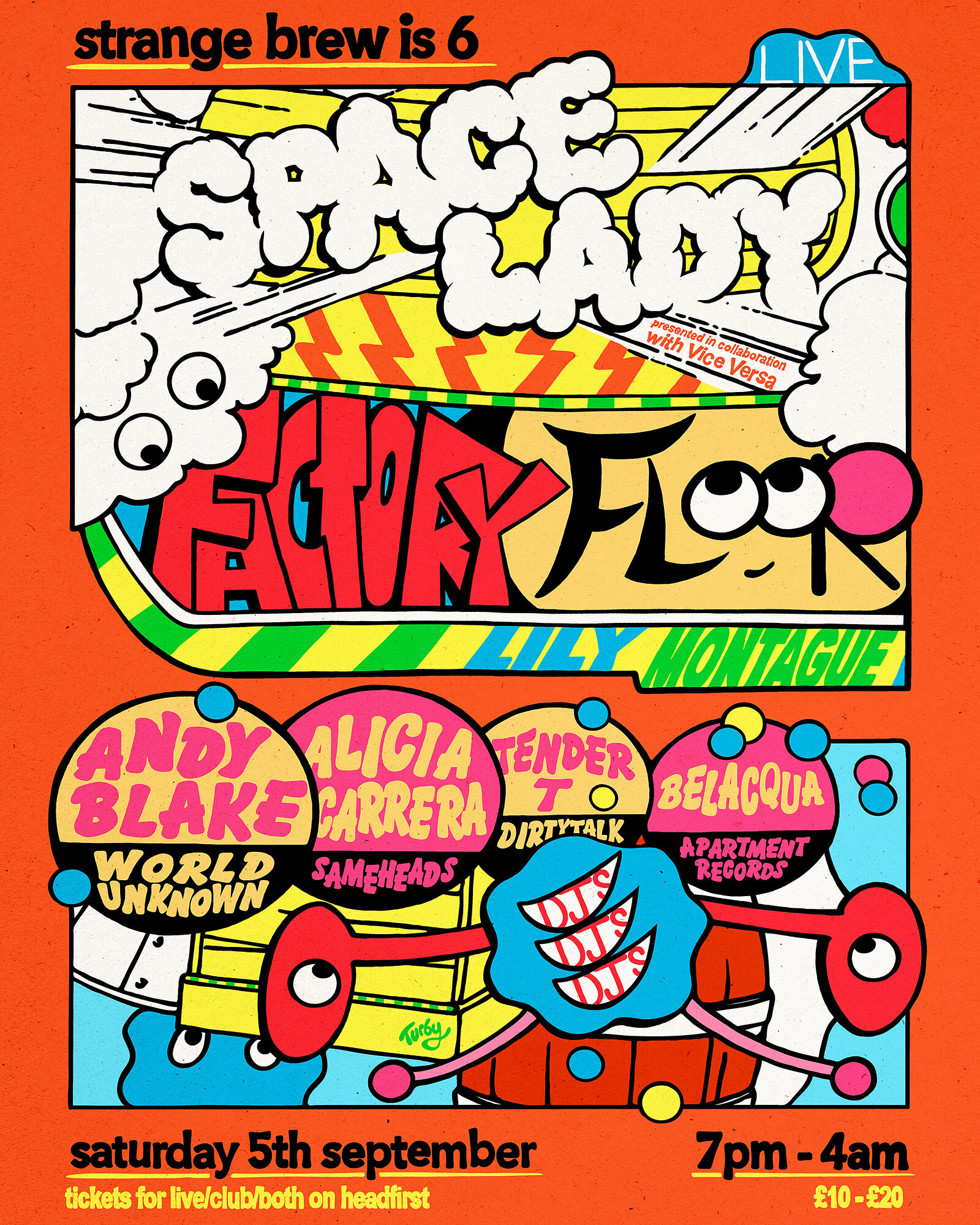 Strange Brew turns 6! (live show) ft The Space Lady, Factory Floor
