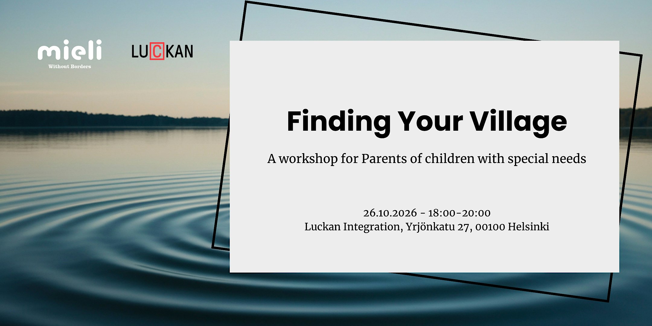 Finding Your Village: A Workshop for Parents of children with special needs