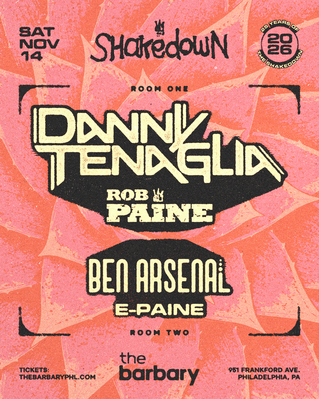 Barbary pres. 25 years of the Shakedown with Danny Tenaglia