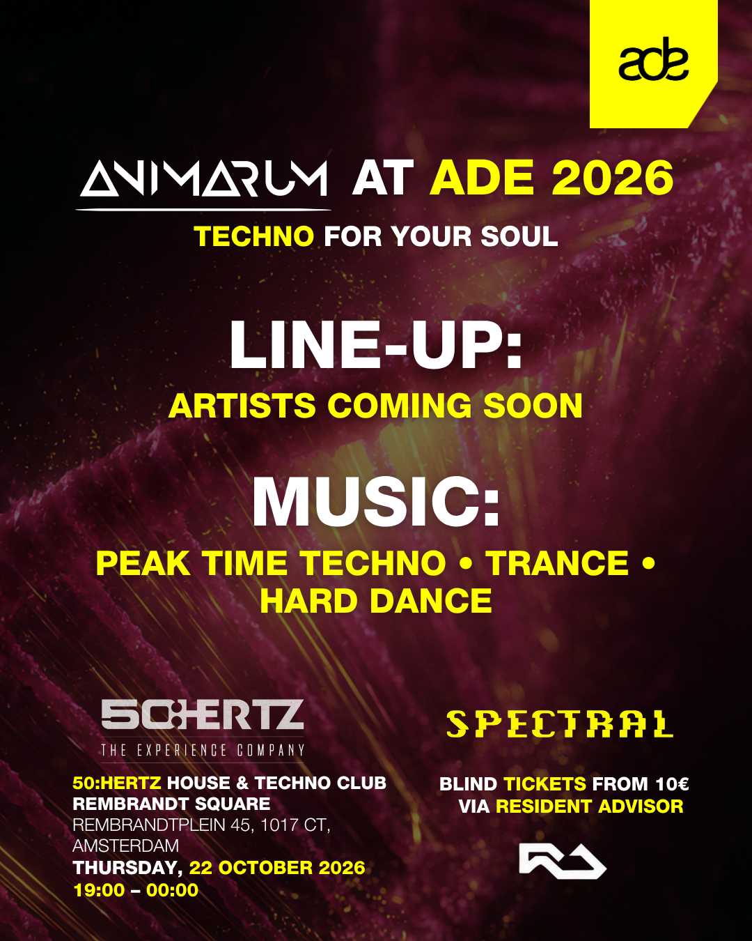Animarum Showcase at ADE 2026 - Techno for Your Soul