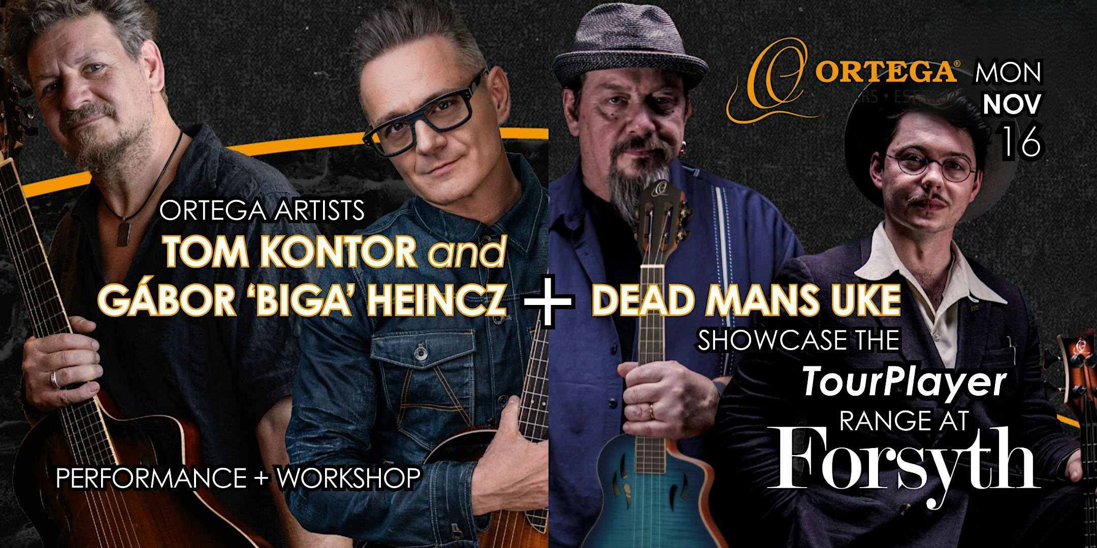 Ortega Guitars Artists Dead Mans Uke, Tom Kontor & Gábor 'Biga' Heincz