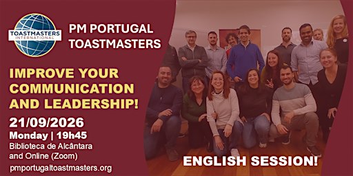 PM PORTUGAL TOASTMASTERS | September 21st | English Session!