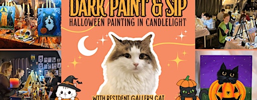 Dark Paint & Sip. Halloween in candlelight - beginner painting