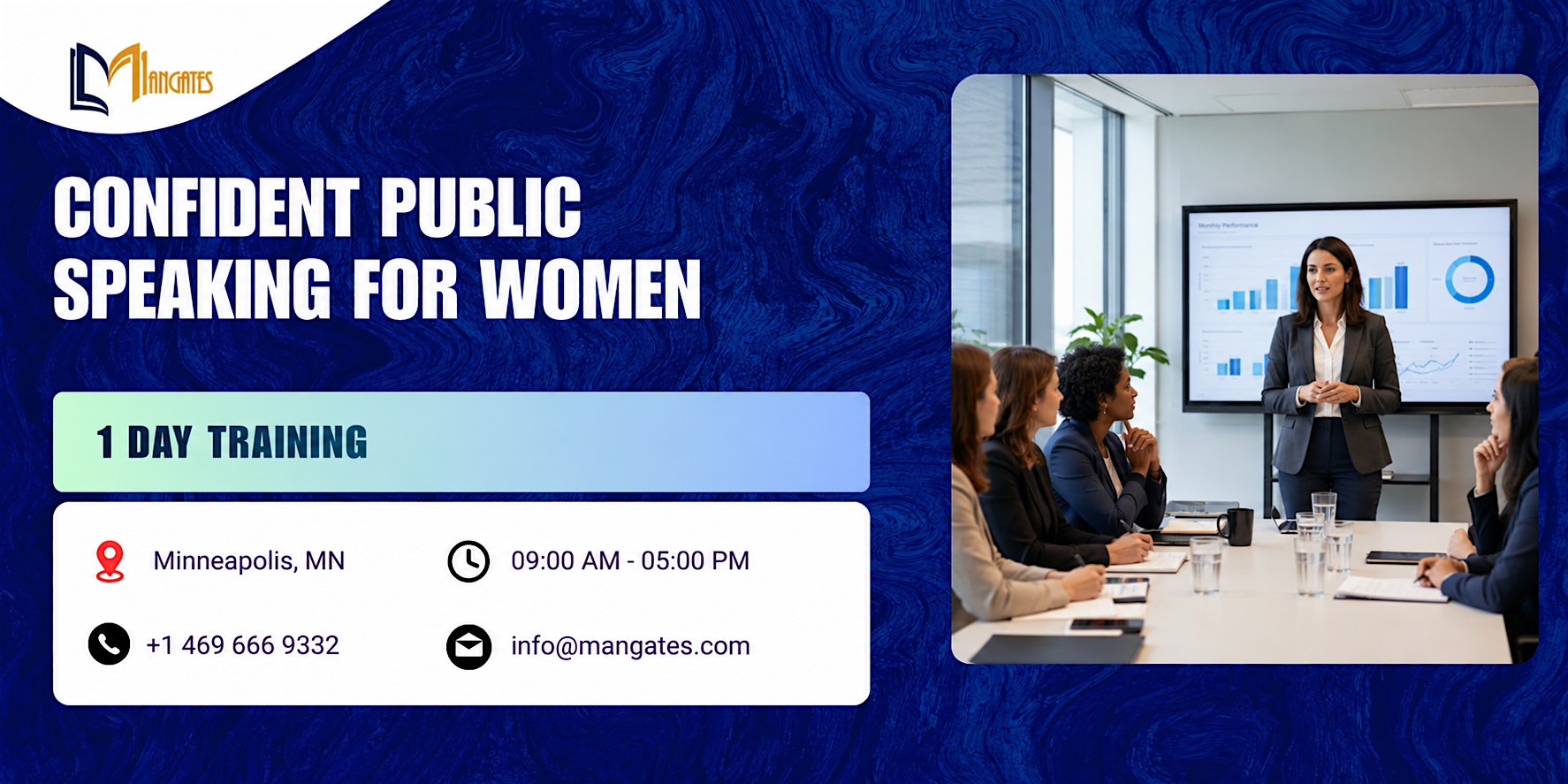 Confident Public Speaking for Women – 1 Day Course in Minneapolis, MN
