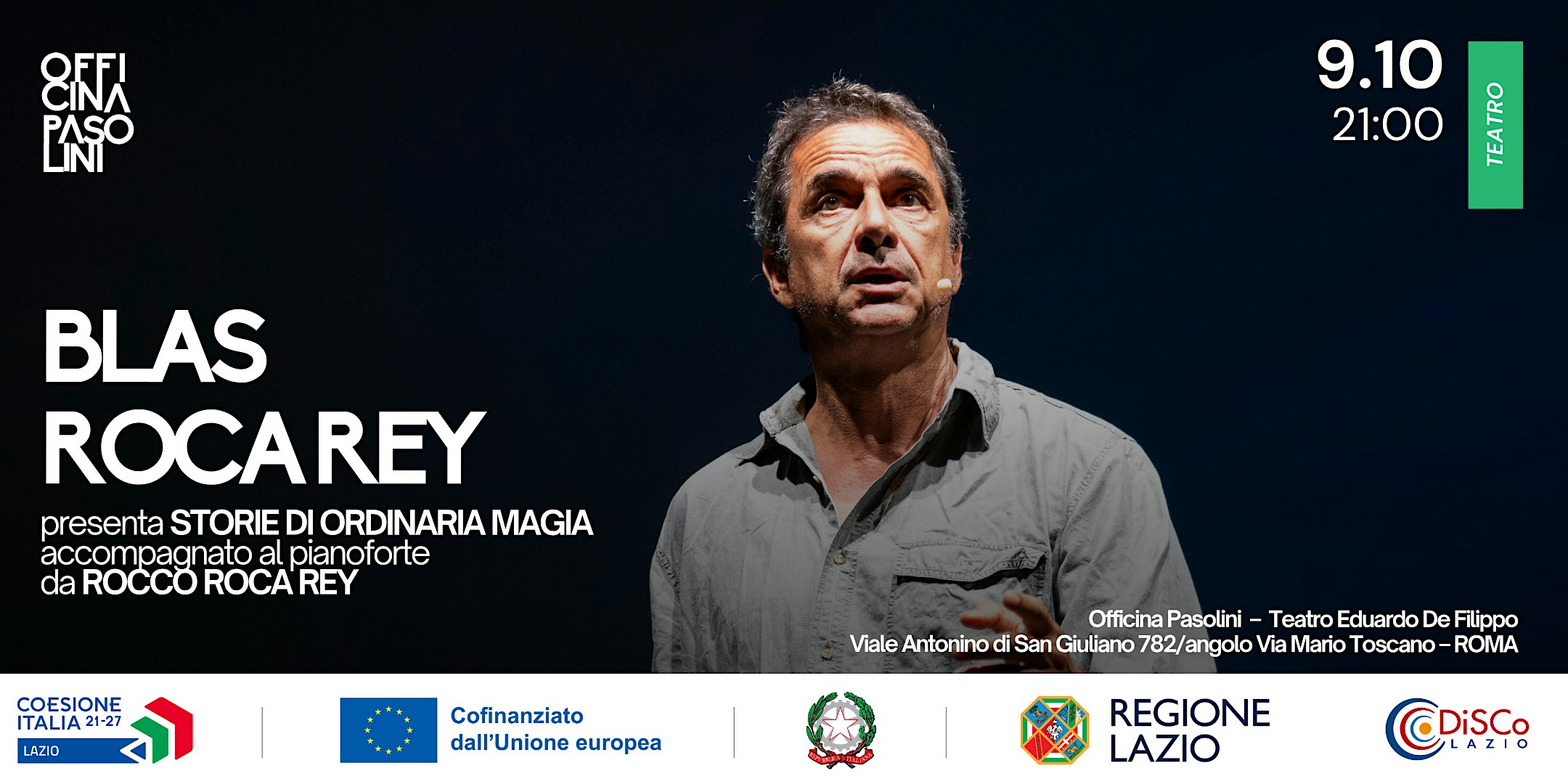 Blas Roca Rey presenta lo spettacolo Storie di Ordinaria Magia