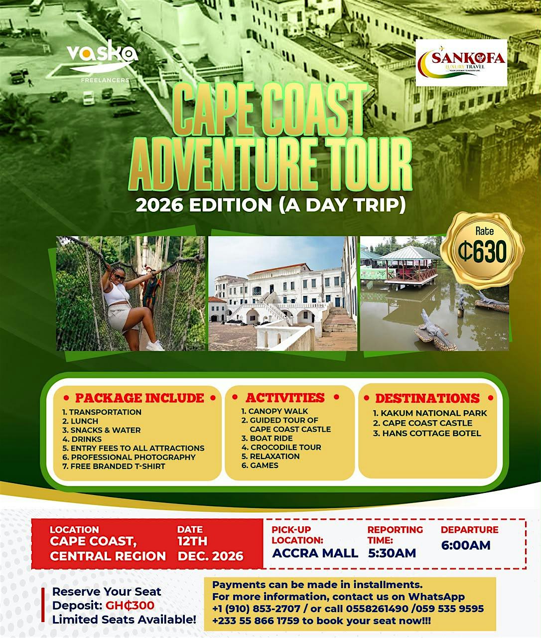 CAPE COAST ADVENTURE TOUR 2026 EDITION ( A DAY TRIP )