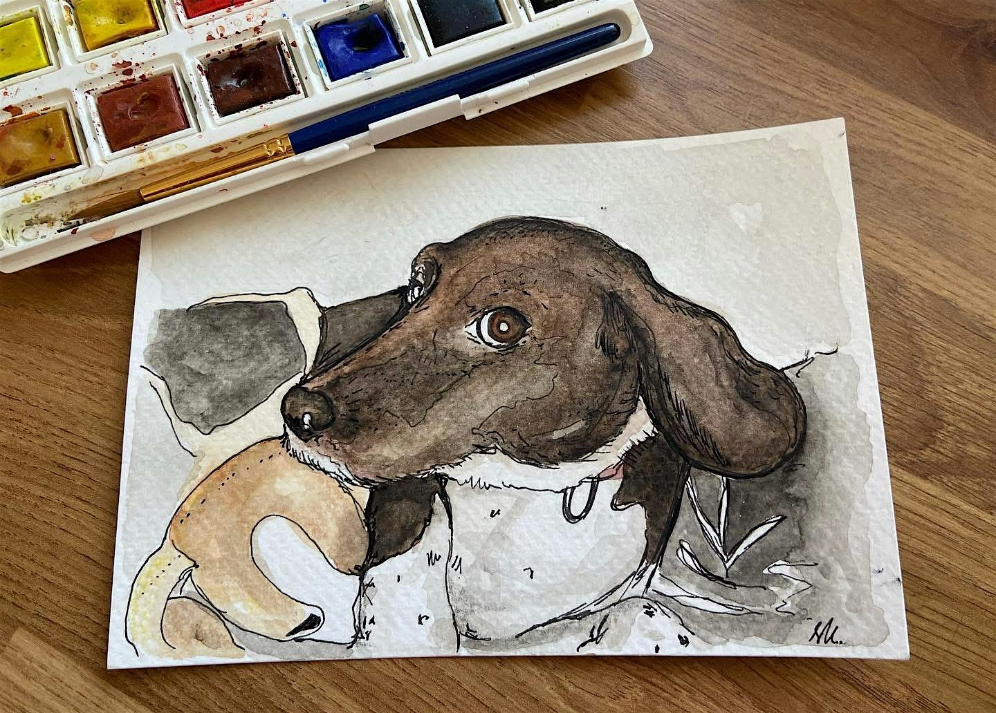 Watercolour and Ink Pet Portrait Workshop